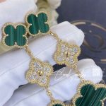 Van Cleef & Arpels Magic Alhambra Earrings, 3 Motifs Yellow Gold, Diamond, Malachite Vcaro9ii00 (2)