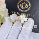 Van Cleef & Arpels Pure Alhambra Earstuds 18k Yellow Gold, Mother Of Pearl Vcara38800 (3)