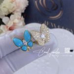 Van Cleef & Arpels Two Butterfly Earrings Yellow Gold, Diamond, Turquoise Vcarp7us00 (5)