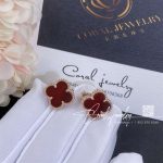 Van Cleef & Arpels Vintage Alhambra Earrings Rose Gold, Carnelian Vcard40400 (2)