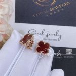 Van Cleef & Arpels Vintage Alhambra Earrings Rose Gold, Carnelian Vcard40400 (5)