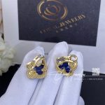 Van Cleef & Arpels Vintage Alhambra Earrings Yellow Gold, Blue Agate (3)