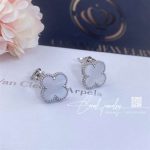 Van Cleef & Arpels Vintage Alhambra Earrings White Gold, Mother Of Pearl Vcarf48600 (2)