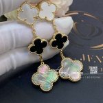 Van Cleef & Arpels Magic Alhambra Earrings, 3 Motifs Yellow Gold, Mother Of Pearl, Onyx Vcard79000 (5)