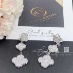 Van Cleef & Arpels Magic Alhambra Earrings, 3 Motifs White Gold, Diamond Vcarn9mr00 (4)