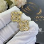 Van Cleef & Arpels Vintage Alhambra Earrings Yellow Gold, Diamond Vcara44700 (3)