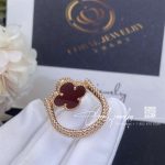 Van Cleef & Arpels Vintage Alhambra Reversible Ring 18k Rose Gold, Carnelian, Diamond Vcarp7u500 (7)