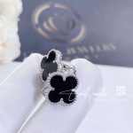 Van Cleef & Arpels Vintage Alhambra Earrings White Gold, Onyx (1)