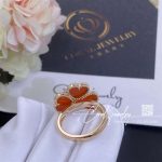 Van Cleef & Arpels Sweet Alhambra Effeuillage Ring Rose Gold, Carnelian, Diamond Vcarn5p600 (5)