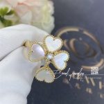 Van Cleef & Arpels Sweet Alhambra Effeuillage Ring Yellow Gold, Diamond, Mother Of Pearl Vcarn5p300 (3)