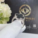 Van Cleef & Arpels Vintage Alhambra Ring White Gold, Onyx (2)