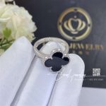 Van Cleef & Arpels Vintage Alhambra Ring White Gold, Onyx (4)