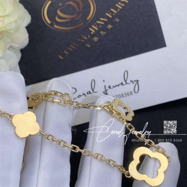 Van Cleef & Arpels Byzantine Alhambra Bracelet, 3 Motifs Yellow Gold Vcard39600 (9)