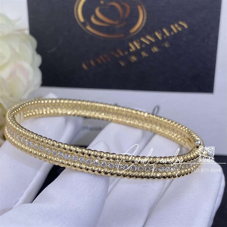 Van Cleef & Arpels Perlée Diamonds Bracelet, 1 Row, Yellow Gold, Diamond Vcarp27c00 (1)