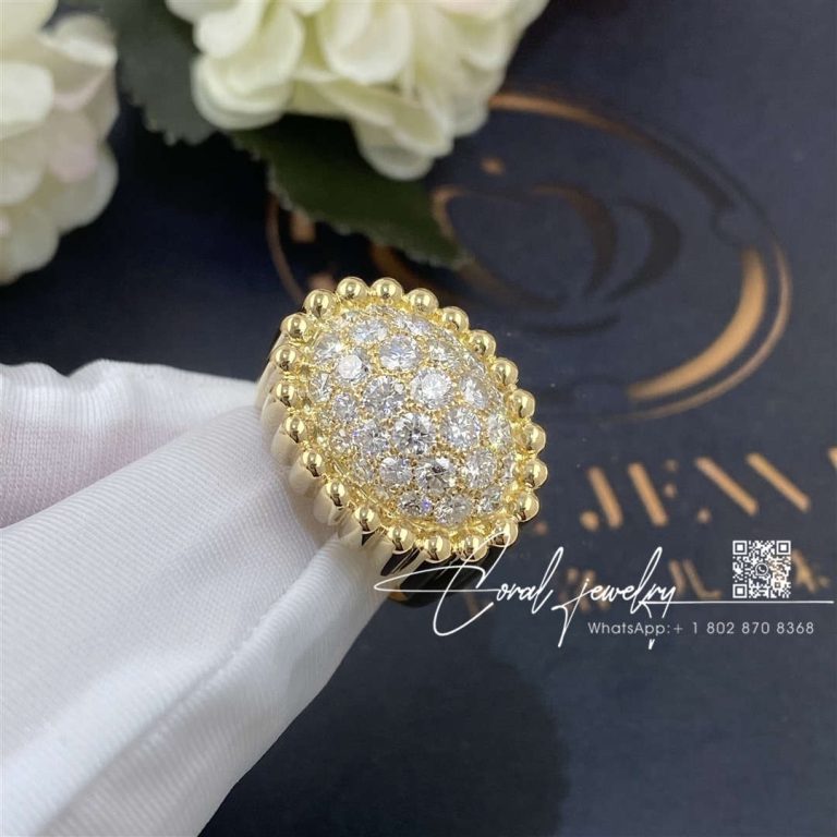 Van Cleef & Arpels Perlée Diamonds Pavé Ring Yellow Gold, Diamond Vcarp6ap00 (1)