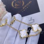 Van Cleef & Arpels Pure Alhambra Bracelet, 4 Motifs Yellow Gold, Mother Of Pearl Vcara36300 (5)