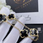 Van Cleef & Arpels Pure Alhambra Bracelet, 4 Motifs Yellow Gold, Onyx Vcarb13400 (2)