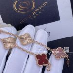 Van Cleef & Arpels Vintage Alhambra Bracelet, 5 Motifs Rose Gold, Carnelian Vcarp7rp00 (7)