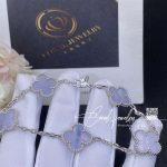 Van Cleef & Arpels Vintage Alhambra Bracelet, 5 Motifs White Gold, Chalcedony Vcard34700 (12)