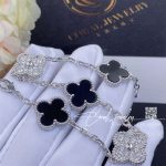 Van Cleef & Arpels Vintage Alhambra Bracelet, 5 Motifs White Gold, Diamond, Onyx Vcarp2r900 (1)