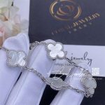 Van Cleef & Arpels Vintage Alhambra Bracelet, 5 Motifs White Gold, Mother Of Pearl Vcarf48400 (2)