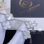 Van Cleef & Arpels Vintage Alhambra Bracelet, 5 Motifs White Gold, Mother Of Pearl Vcarf48400 (3)