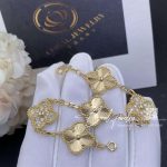 Van Cleef & Arpels Vintage Alhambra Bracelet, 5 Motifs Yellow Gold, Diamond Vcarp4kn00 (2)