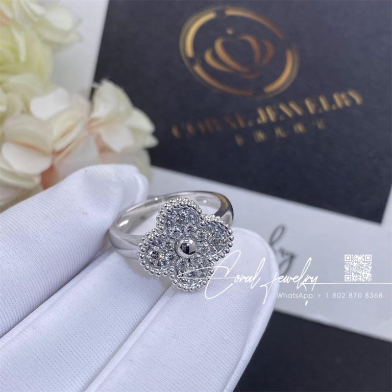 Van Cleef & Arpels Vintage Alhambra Ring White Gold, Diamond Vcaro26n00 (2)