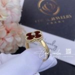 Van Cleef & Arpels Vintage Alhambra Ring Yellow Gold, Carnelian, Diamond Vcard40800 (3)