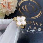 Van Cleef & Arpels Vintage Alhambra Ring Yellow Gold, Diamond, Mother Of Pearl Vcara41100 (2)