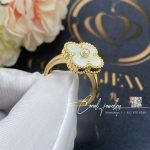 Van Cleef & Arpels Vintage Alhambra Ring Yellow Gold, Diamond, Mother Of Pearl Vcara41100 (3)