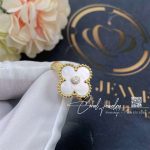 Van Cleef & Arpels Vintage Alhambra Ring Yellow Gold, Diamond, Mother Of Pearl Vcara41100 (5)