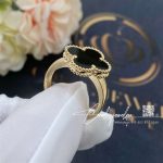 Van Cleef & Arpels Vintage Alhambra Ring Yellow Gold, Onyx (4)