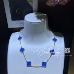 Van Cleef & Arpels Vintage Alhambra Necklace, 10 Motifs Yellow Gold, Agate Vcarp34800 (5)