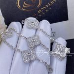 Van Cleef & Arpels Vintage Alhambra Bracelet, 5 Motifs White Gold, Diamond Vcara41500 (3)