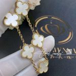 Van Cleef & Arpels Vintage Alhambra Bracelet, 5 Motifs Yellow Gold, Mother Of Pearl Vcara41800 (4)