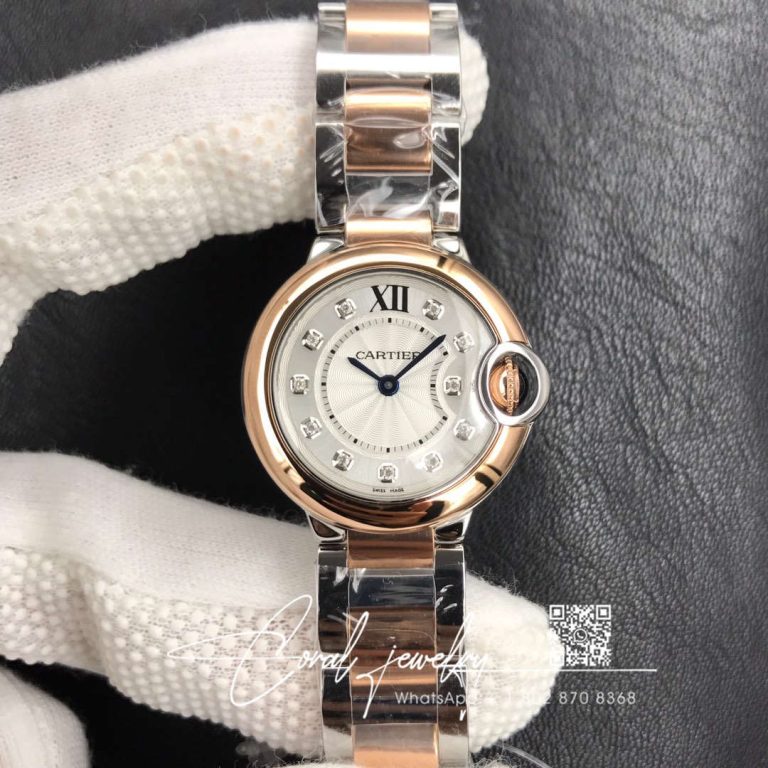 Replica Ballon Bleu De Cartier 28mm V6 Factory Stainless Steel Bezel (1)