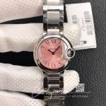 Replica Ballon Bleu De Cartier 33mm W6920041 V6 Factory Stainless Steel Pink Dial (1)