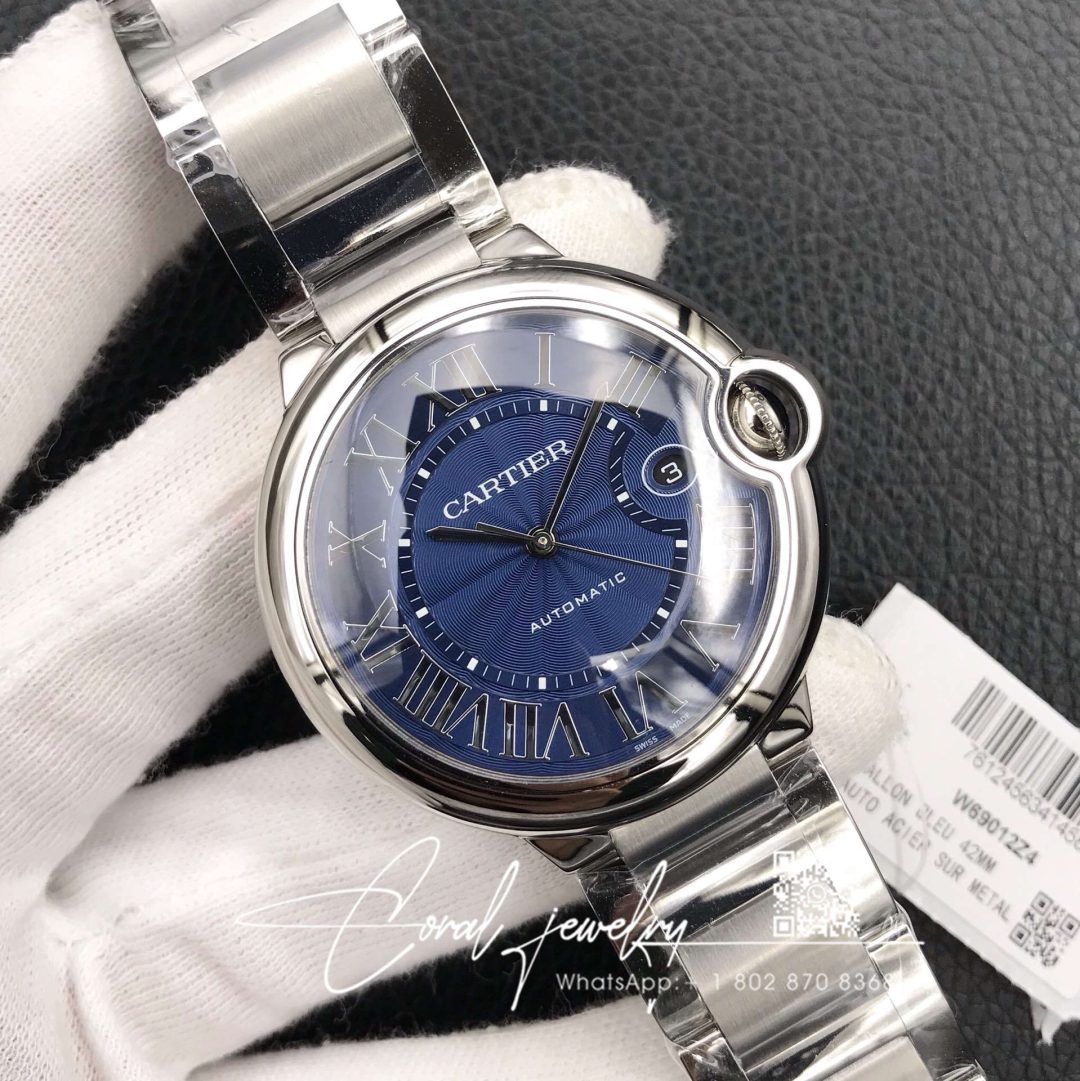 Replica Ballon Bleu De Cartier W6920042 42mm Af Factory Blue Steel Strap Dial (2)