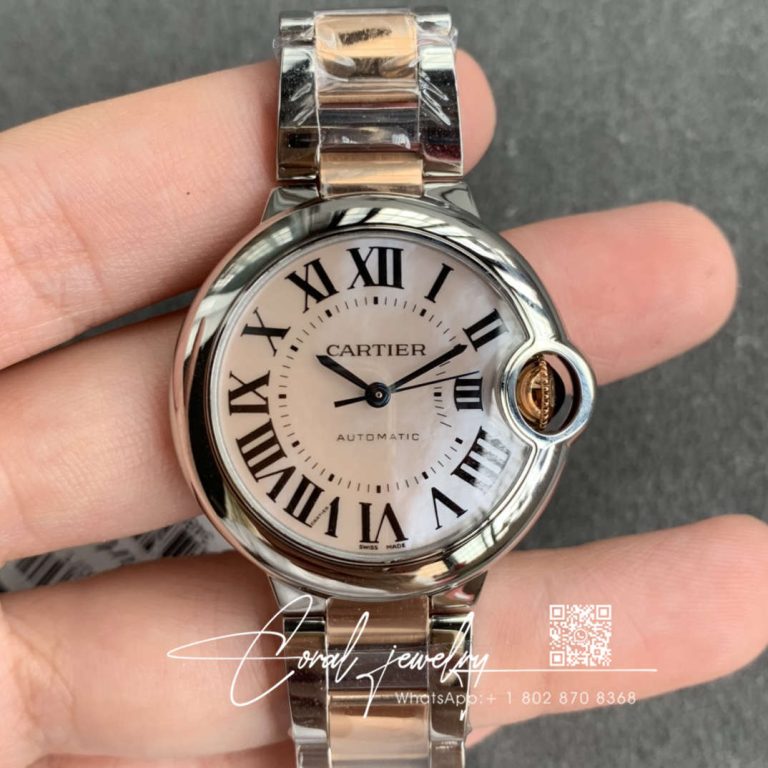 Replica Ballon Bleu De Cartier W69201 Ladies 33mm V6 Factory Pink Dial (1)