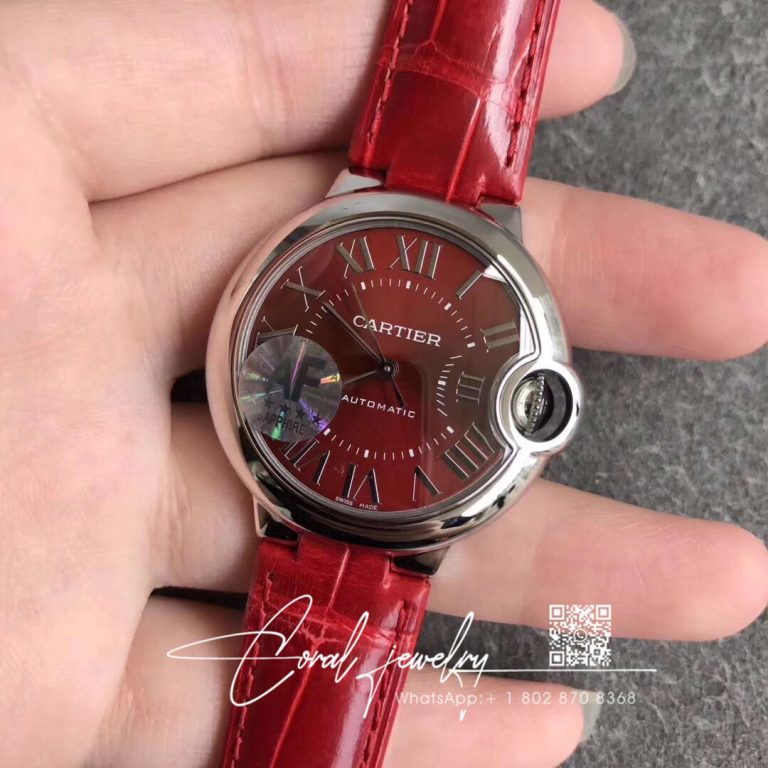 Replica Ballon Bleu De Cartier Wsbb0022 33mm Af Factory Red Leather Strap (2)