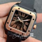 Replica Cartier De Santos 100th Anniversary W2020009 Rb Factory 18k Rose Gold Black Dial (3)