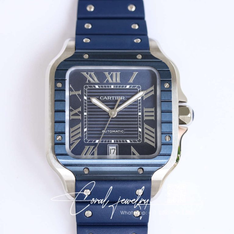 Replica Cartier Santos Gf Factory Blue Strap (1)