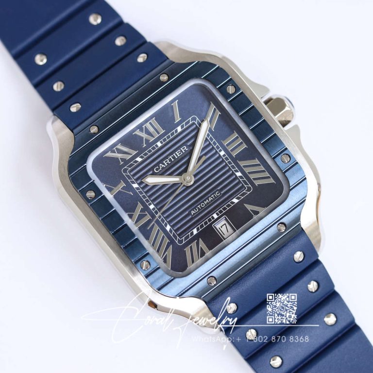 Replica Cartier Santos Gf Factory Blue Strap (2)