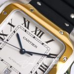 Replica Cartier Santos W2sa0009 Gf Factory V2 Black Rubber Strap (4)