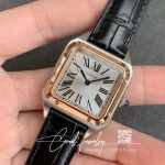 Replica Cartier Santos W2sa0012 Ladies Black Rubber Strap (3)