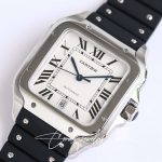 Replica Cartier Santos Wssa0018 Gf Factory V2 Black Rubber Strap (3)