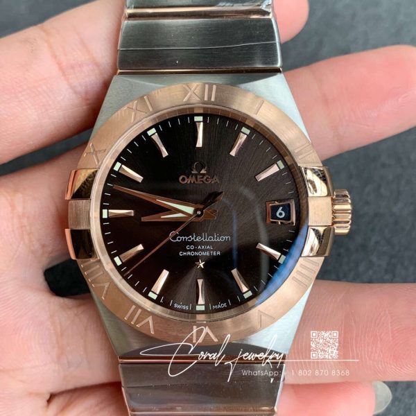 Replica Omega Constellation 123.20.31.20.13.001 Vs Factory Brown Dial (1)