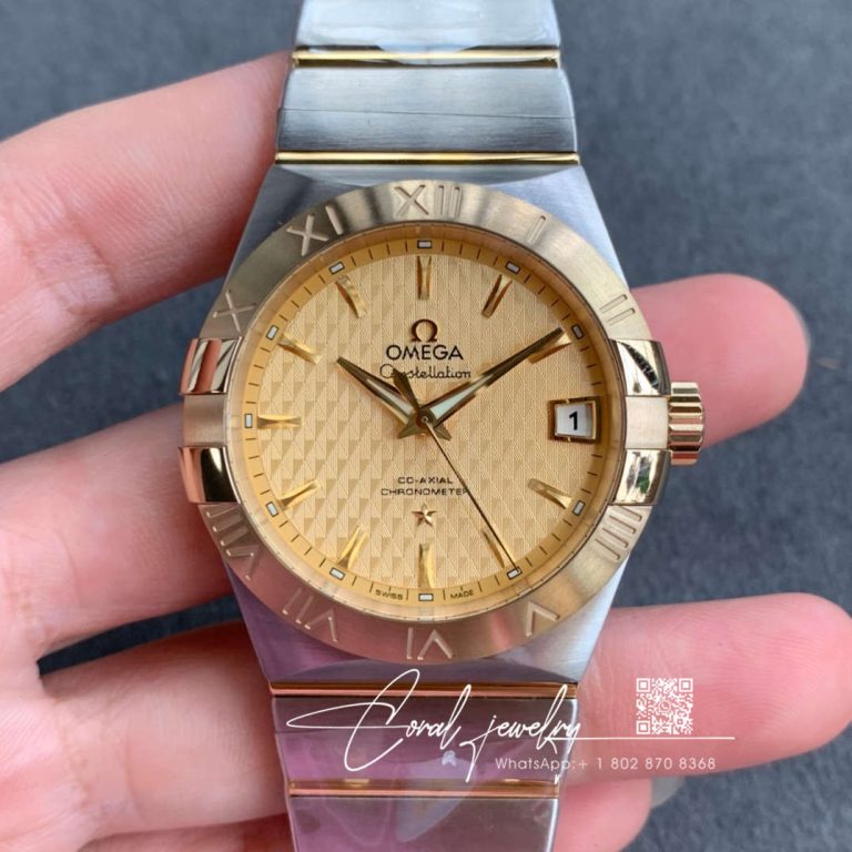 Replica Omega Constellation 123.20.38.21.08.002 Vs Factory Yellow Dial (1)