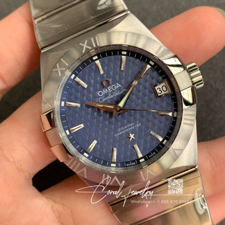 Replica Omega Constellation Co Axial 38mm 123.10.38.21.03.001 Vs Factory Blue Dial (2)